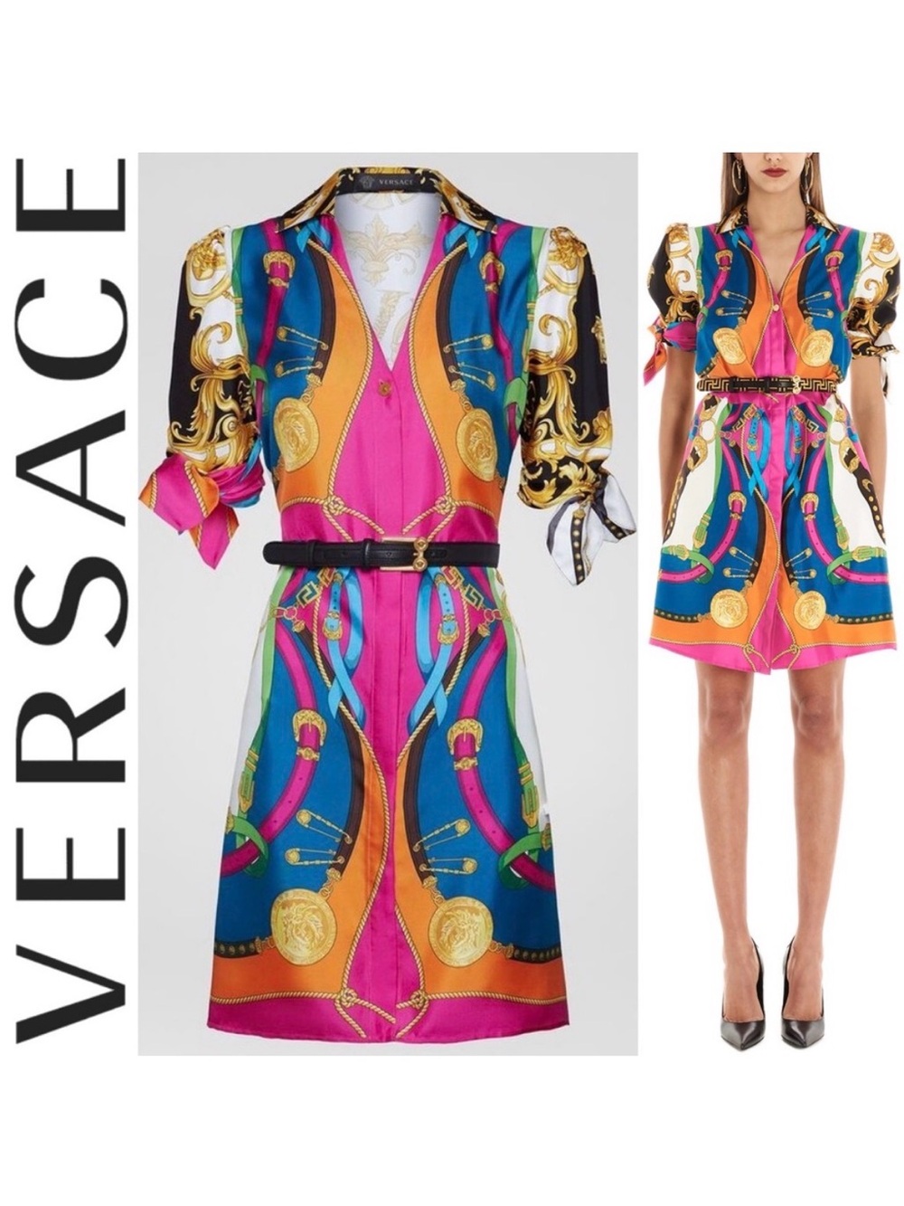 Versace Barocco Rodeo Print Dress